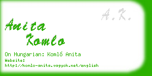 anita komlo business card